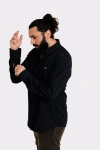 Erkek Regular Fit Non İron Buruşmaz Kumaş Likralı Gömlek Siyah