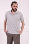 Erkek Regular Fit Pamuklu Polo Yaka Tişört Gri