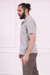 Erkek Regular Fit Pamuklu Polo Yaka Tişört Gri