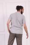 Erkek Regular Fit Pamuklu Polo Yaka Tişört Gri