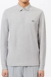 Erkek Regular Fit Uzun Kollu Gri Pike Paris Polo