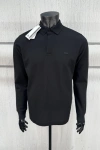 Erkek Regular Fit Uzun Kollu Siyah Pike Paris Polo