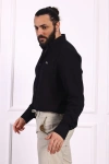 Erkek Regular Fit Yazlık Keten Gömlek Siyah
