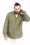 Erkek Regular Fit Yazlık Keten Gömlek Açık Haki