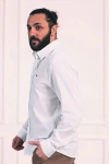 Erkek Regular Fit Yazlık Keten Gömlek Beyaz