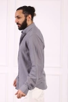 Erkek Regular Fit Yazlık Keten Gömlek Gri
