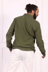 Erkek Regular Fit Yazlık Keten Gömlek Haki Yeşil