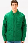 Erkek Relaxed Fit Gömlek Yaka Desenli Haki Yeşil Ceket Mont
