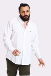 Erkek Regular Fit Non İron Buruşmaz Kumaş Likralı Gömlek Beyaz
