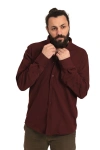 Erkek Regular Fit Non İron Buruşmaz Kumaş Likralı Gömlek Bordo