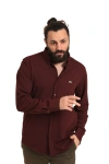 Erkek Regular Fit Non İron Buruşmaz Kumaş Likralı Gömlek Bordo