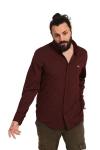 Erkek Regular Fit Non İron Buruşmaz Kumaş Likralı Gömlek Bordo