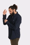 Erkek Regular Fit Non İron Buruşmaz Kumaş Likralı Gömlek Lacivert