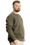 Erkek Büyük Beden Sweatshirt Bisiklet Yaka Basic Haki
