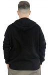Sweatshirt Kapüşonlu Fermuarlı Basic Siyah