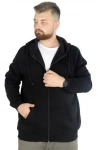Sweatshirt Kapşonlu Fermuarlı Basic Siyah