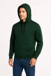 Erkek Üç İplik Kapüşonlu Kanguru Cepli SweatShirt hoodie - Haki