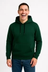 Erkek Üç İplik Kapüşonlu Kanguru Cepli SweatShirt hoodie - Haki