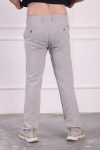 Erkek Pamuklu Nefes Alan Kumaş Bağcıklı Pantolon Gri