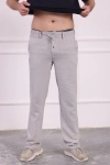 Erkek Pamuklu Nefes Alan Kumaş Bağcıklı Pantolon Gri