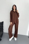 Gömlek Pantolon ikili Takım - Kahverengi
