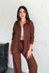 Gömlek Pantolon ikili Takım - Kahverengi