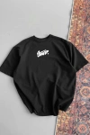 Kadın Baskılı Oversize T-shirt - Siyah