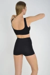 Kadın Sporcu Kısa Şort Boxer Siyah