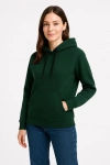 Kadın Üç İplik Kapüşonlu Kanguru Cepli Sweatshirt hoodie - Haki