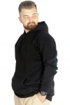 Kapşonlu Kanguru Cep Basic Sweatshirt Siyah