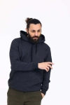 Kapüşonlu İçi Polarlı Regular Kalıp Erkek Sweatshirt Füme