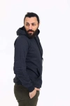 Kapüşonlu İçi Polarlı Regular Kalıp Erkek Sweatshirt Füme