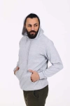 Kapüşonlu İçi Polarlı Regular Kalıp Erkek Sweatshirt Gri