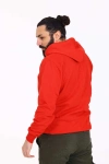 Kapüşonlu İçi Polarlı Regular Kalıp Erkek Sweatshirt Kırmızı