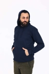 Kapüşonlu İçi Polarlı Regular Kalıp Erkek Sweatshirt Lacivert