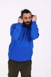 Kapüşonlu İçi Polarlı Regular Kalıp Erkek Sweatshirt Mavi