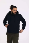 Kapüşonlu İçi Polarlı Regular Kalıp Erkek Sweatshirt Siyah