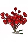 Klipsli Yılbaşı Çiçeği Kırmızı Meyveler 14cm