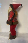 Yılbaşı Gerçekçi Figür Noel Baba Ekose Ceketli Çantalı 35cm
