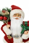 Yılbaşı Gerçekçi Figürlü Noel Baba Hediye Çantası Kırmızı Kareli 30cm