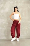Osy Modal Yumuşak Dokulu Kumaş Şalvar Pantalon-Bordo