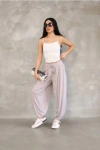 Osy Modal Yumuşak Dokulu Kumaş Şalvar Pantalon-Gri