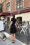 Osy Modal Yumuşak Dokulu Kumaş Yakalı Kısa Kollu Elbise - Siyah