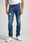 Pepe Jeans London Slim Fit Mid Rise Pantolon - Mavi - Worn