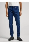 Pepe Jeans London Taper Fit Mid-Rise Kot Pantolon - Indigo - Stanley