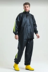 Premium Motorcu Kurye Yağmurluk Takım Su Geçirmez PVC Kumaş Reflektörlü TÜBİTAK Onaylı - Siyah