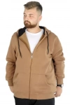 Sweatshirt Kapşonlu Fermuarlı Basic Bej