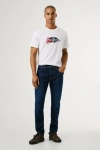 Pepe Jeans London Taper Fit Mid-Rise Kot Pantolon - Koyu Indigo - Stanley