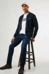 Pepe Jeans London Taper Fit Mid-Rise Kot Pantolon - Koyu Indigo - Stanley