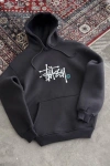 Üç İplik Kapşonlu Baskılı SweatShirt - Füme